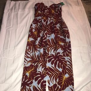 Tropical Tube Top Jumpsuit